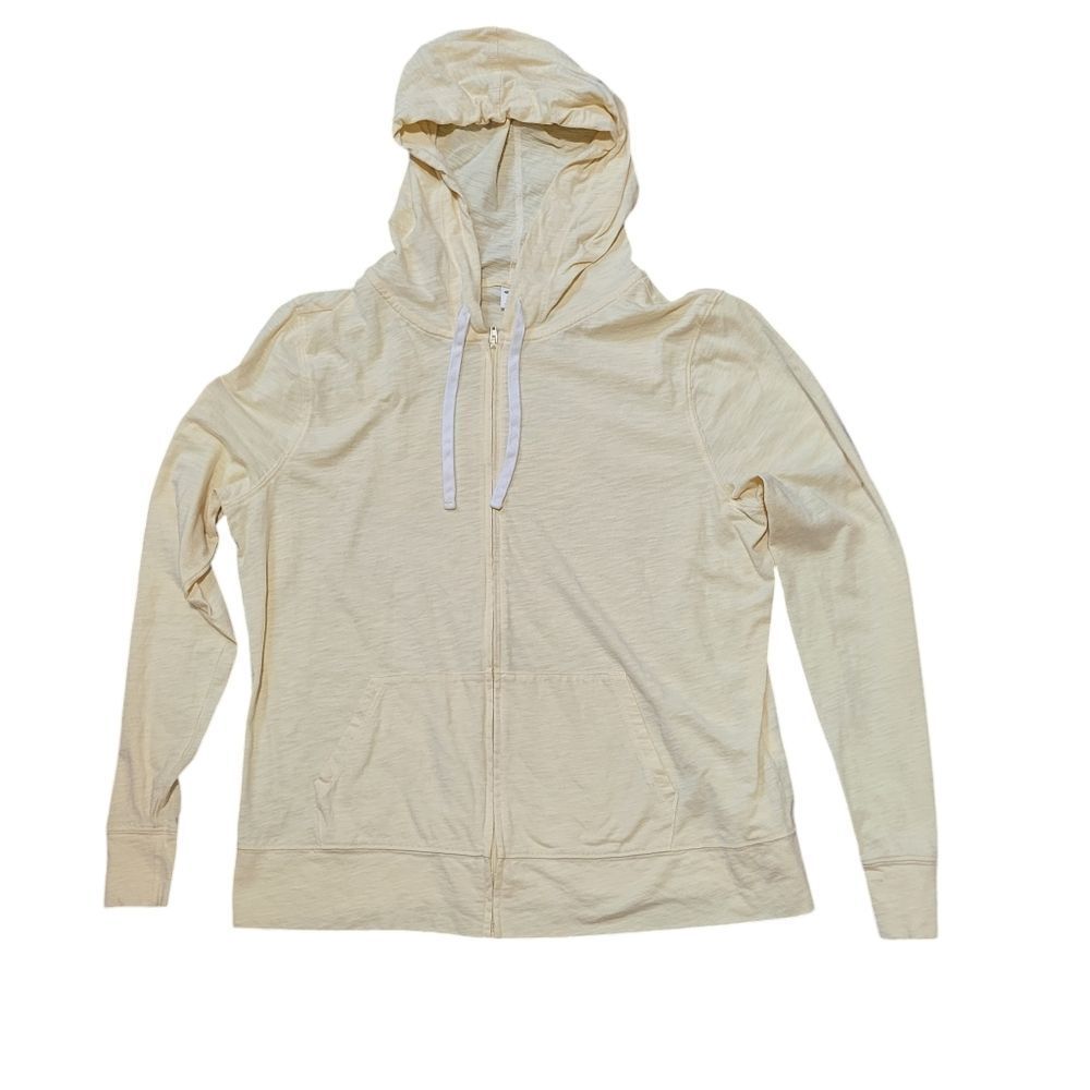 Pale yellow thin zip up hoodie